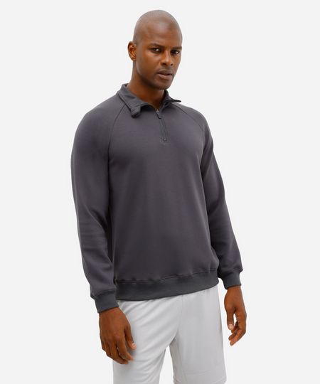 blusão masculino esportivo ace gola alta com zíper cinza P blusão masculino esportivo ace gola alta com zíper cinza P