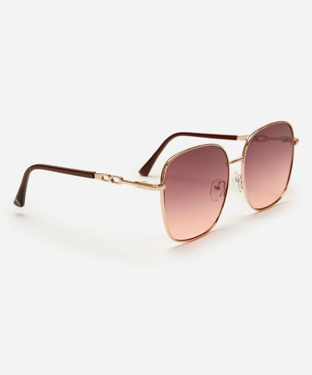 óculos de sol quadrado triton dourado UNICO