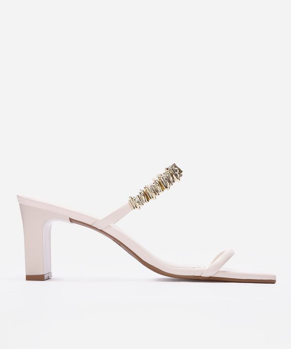 tamanco salto médio tiras finas metais oneself off white 36