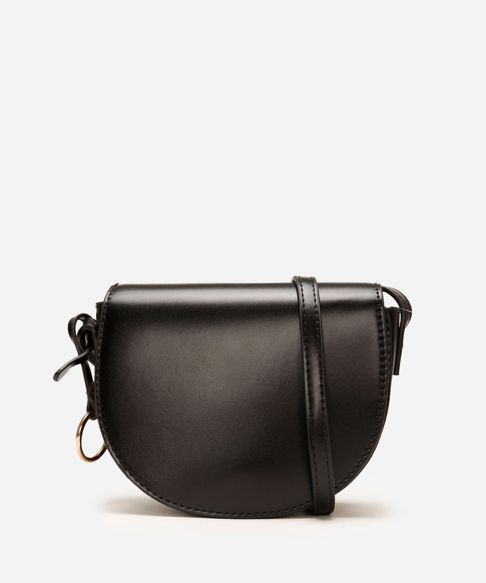 bolsa transversal estruturada preta
