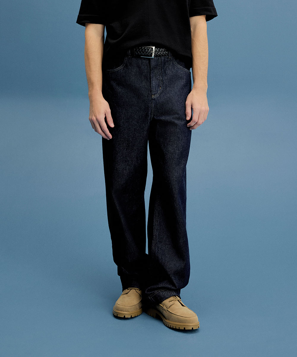 calça baggy masculina jeans azul