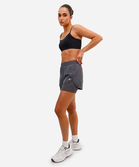 short running com forro esportivo ace cinza M
