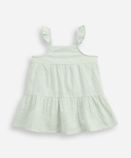 vestido baby texturizado verde 6-9 vestido baby texturizado verde 6-9