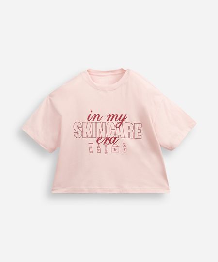camiseta boxy cropped skincare rosa 10 camiseta boxy cropped skincare rosa 10
