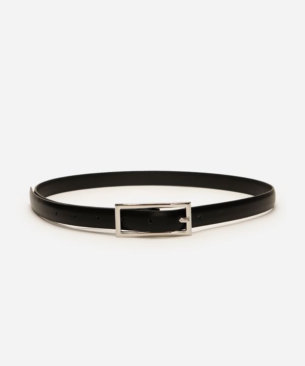 cinto feminino fino essencial com fivela retangular preto 105CM