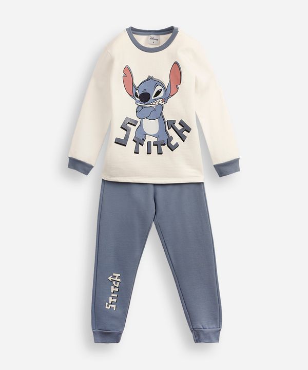 pijama infantil de algodão stitch azul 12
