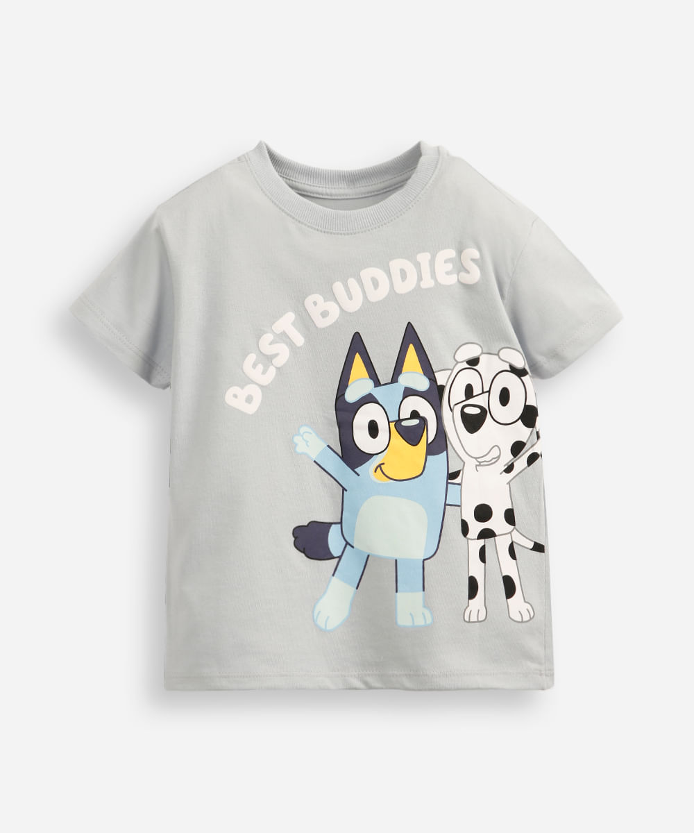 camiseta infantil de algodão bluey azul