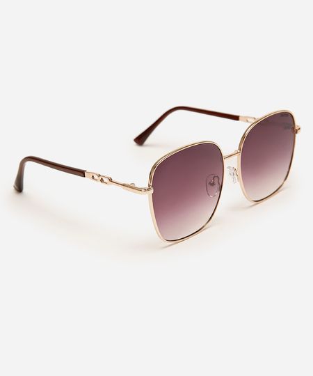 óculos de sol quadrado triton dourado UNICO