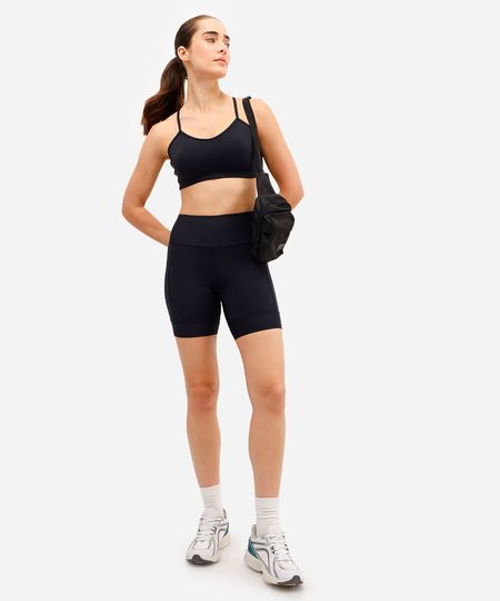 bermuda feminina esportiva ace com bolsos preto P
