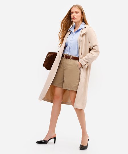 bermuda feminina de sarja bege 36 bermuda feminina de sarja bege 36