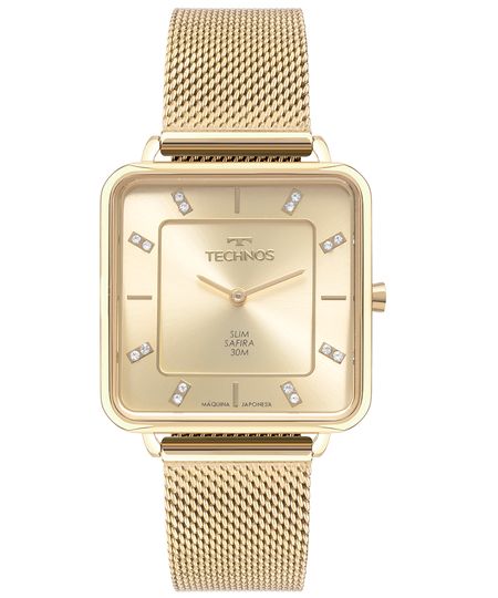 relógio feminino technos gl22ai1x analógico dourado UNICO