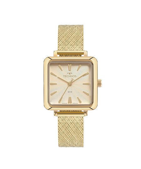 relógio feminino technos 2036msk1e analógico dourado UNICO