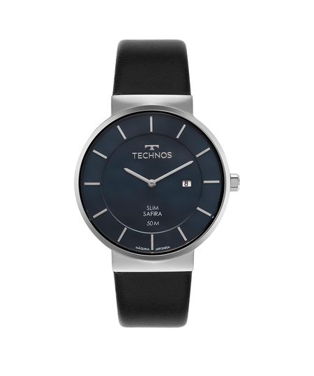 relógio masculino technos gm15ar0a analógico calendário prateado UNICO