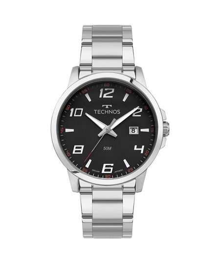 kit relógio masculino technos 2315latk1p analógico prateado UNICO kit relógio masculino technos 2315latk1p analógico prateado UNICO