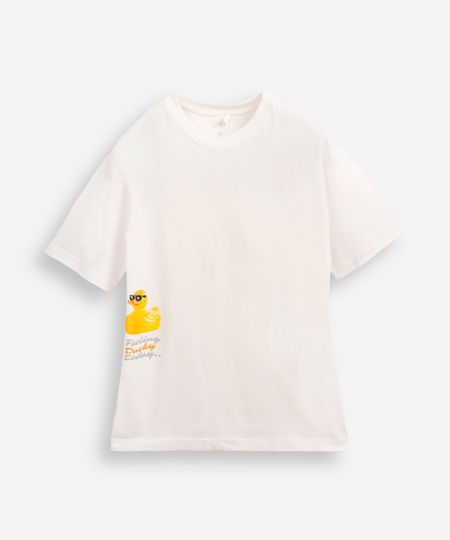 camiseta juvenil oversized pato off white 12