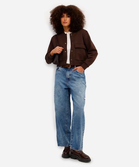 calça baggy balloon feminina jeans cintura média azul 36 calça baggy balloon feminina jeans cintura média azul 36