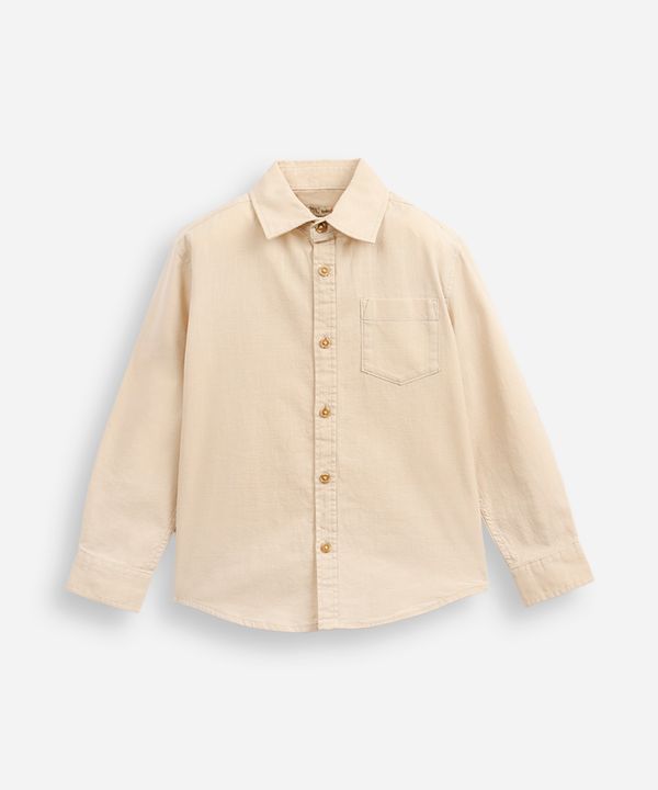 camisa de algodão infantil bege 4
