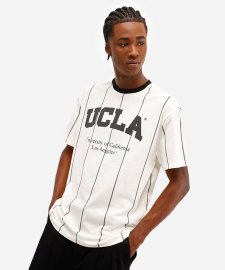 camiseta masculina de algodão listrada ucla off white M