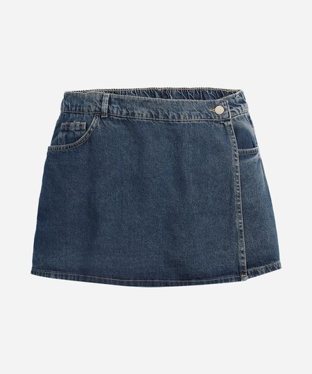 short saia infantil jeans  - jeans medio 12 short saia infantil jeans  - jeans medio 12