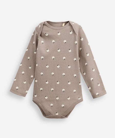 body infantil margaridas cinza 9-12 body infantil margaridas cinza 9-12