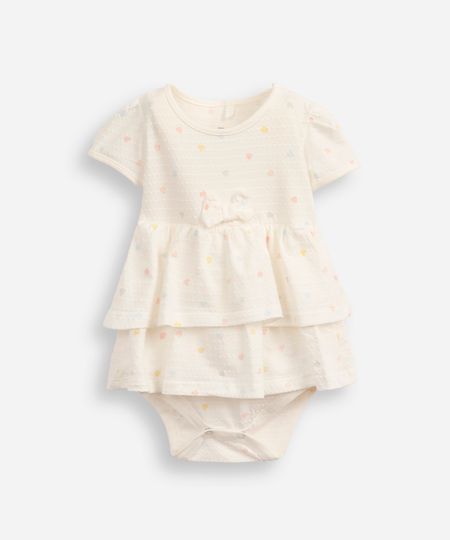 body saia infantil camadas coração off white 3-6