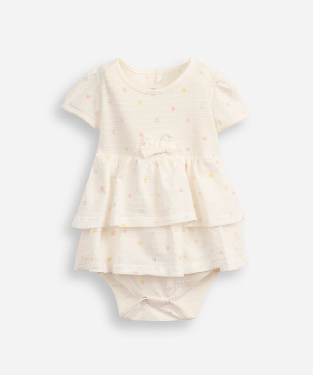 body saia infantil camadas coração off white