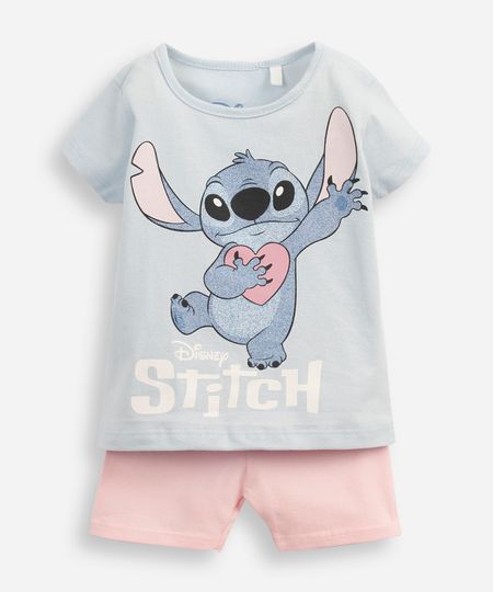 conjunto infantil curto stitch colorido 1