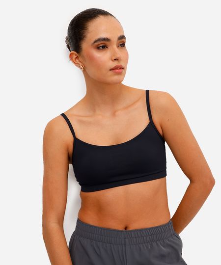 top feminino esportivo ace com bojo removível preto G