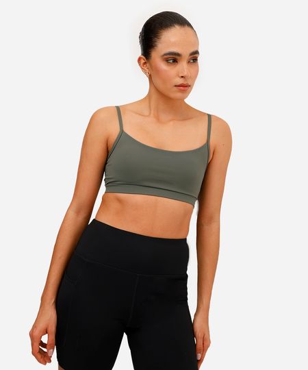 top feminino esportivo ace com bojo removível verde M