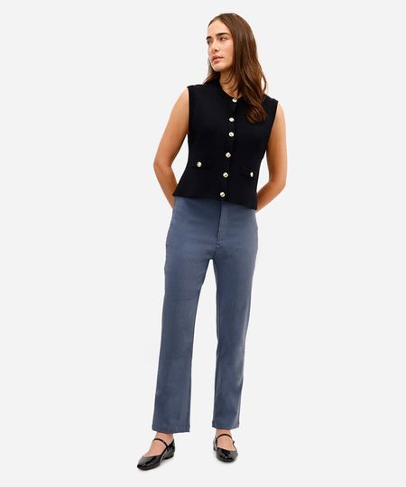 calça skinny feminina cós elástico azul 38 calça skinny feminina cós elástico azul 38