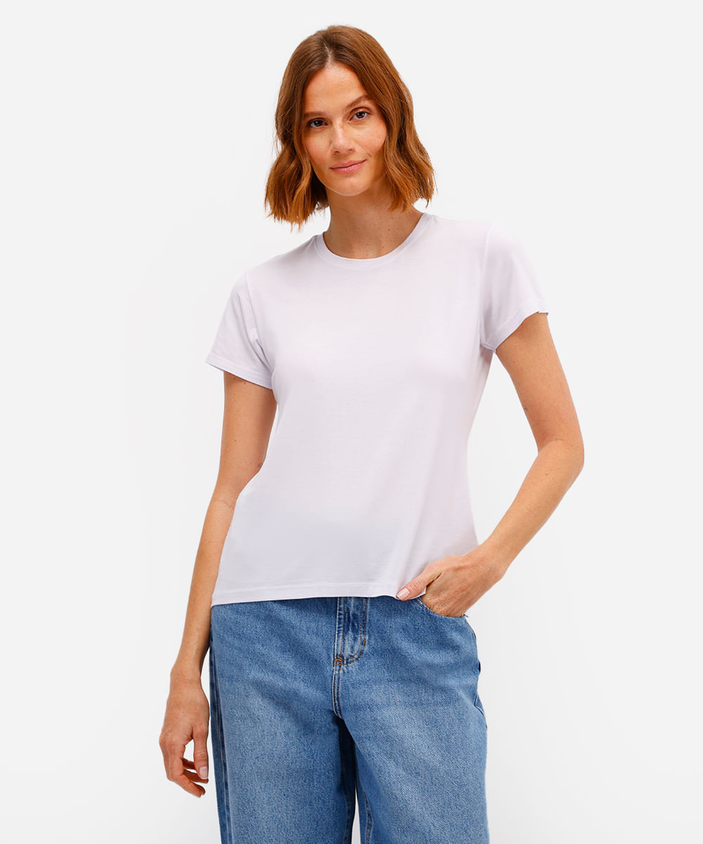 camiseta feminina manga curta airtech off white
