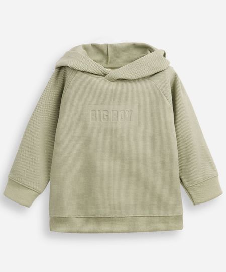 blusa de moletom infantil texturizado big boy verde 1