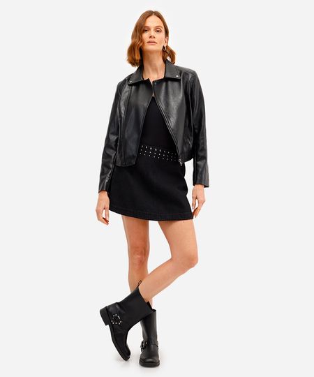 short saia feminino jeans com tachas preta 34 short saia feminino jeans com tachas preta 34