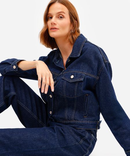 jaqueta feminina jeans azul M jaqueta feminina jeans azul M