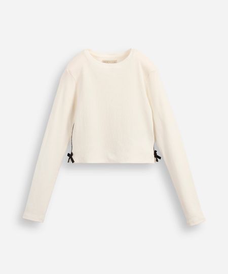 blusa infantil laços laterais off white 14 blusa infantil laços laterais off white 14