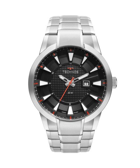 kit relógio masculino analógico calendário technos 2117ldbk 1p prateado UNICO kit relógio masculino analógico calendário technos 2117ldbk 1p prateado UNICO