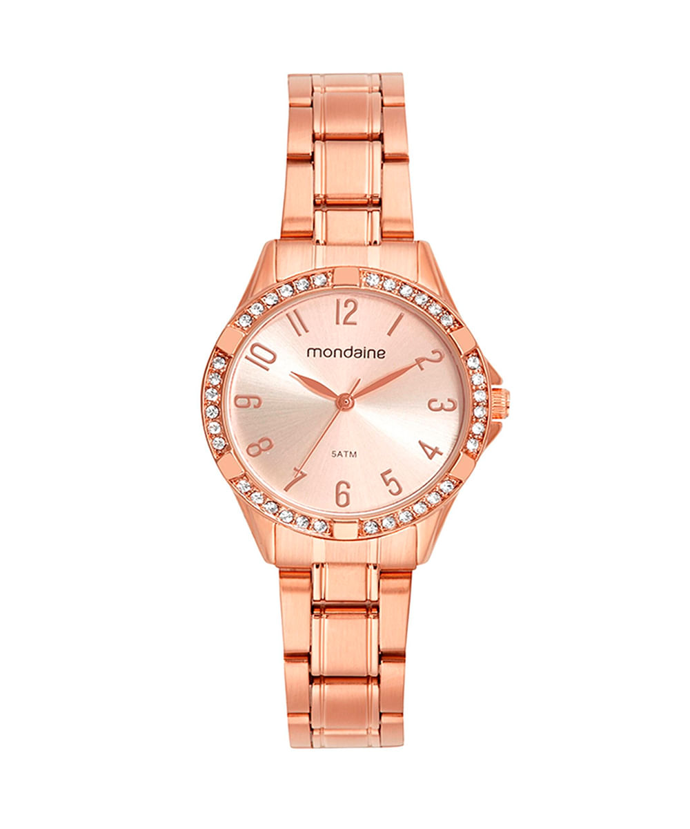 kit relógio feminino analógico mondaine 32772lpmvre2kb rosa