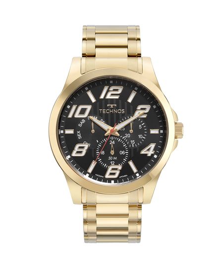relógio masculino multifunção technos 6p29ald 1p dourado UNICO