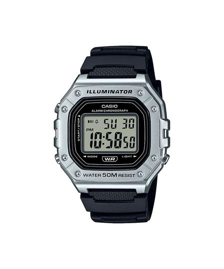 relógio feminino digital casio w 218hm 7avdf prateado UNICO