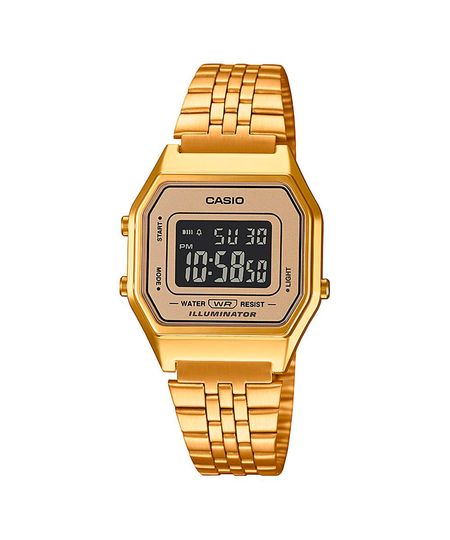 relógio feminino digital casio la680wga 9bdf dourado UNICO