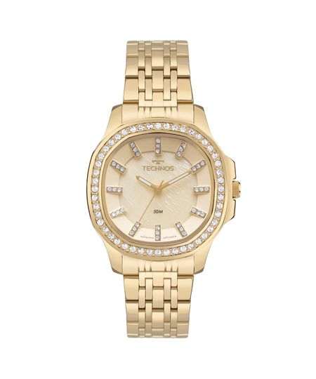 relógio feminino analógico technos 2035nau1d dourado UNICO