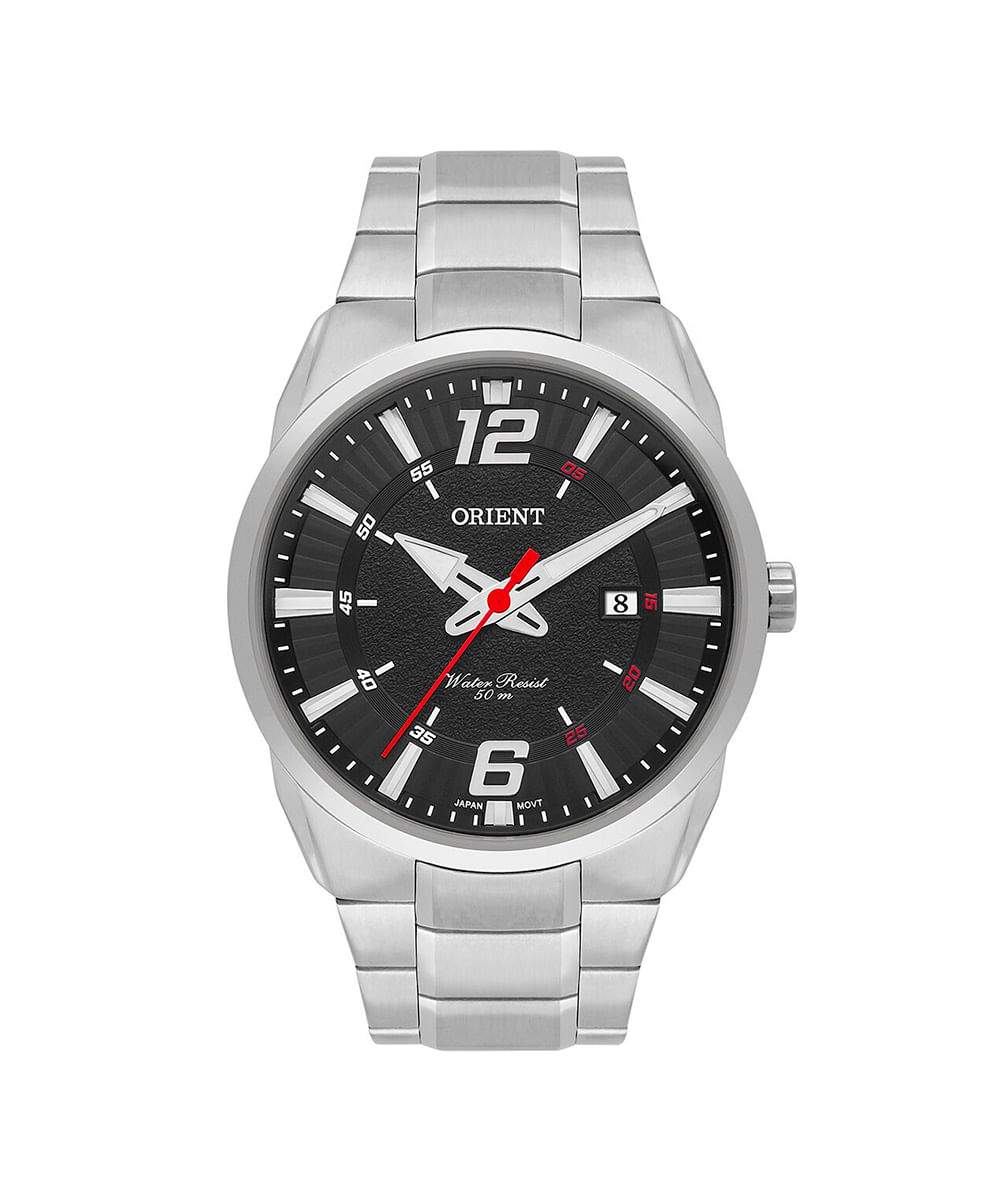 relógio masculino analógico calendário orient mbss1461 p2sx prateado