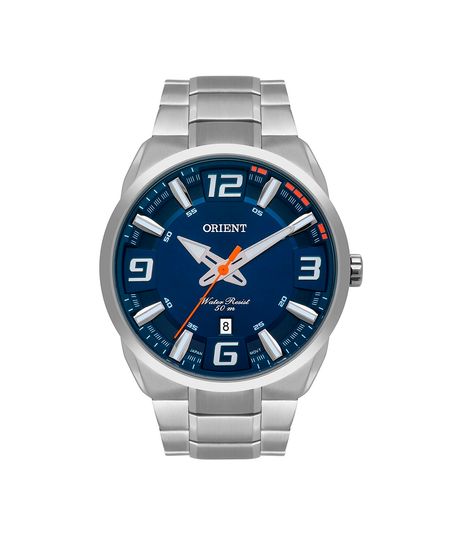 relógio masculino analógico calendário orient mbss1359 d2sx prateado UNICO relógio masculino analógico calendário orient mbss1359 d2sx prateado UNICO