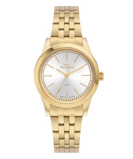 kit relógio feminino technos 2035mzsk1k analógico dourado UNICO