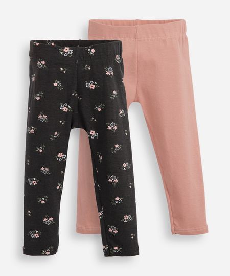 kit de 2 leggings liso e estampado liberty colorido 1