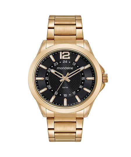 kit relógio masculino analógico mondaine 32602gpmvde1ke dourado UNICO