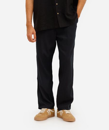 calça jogger masculina com linho preta P calça jogger masculina com linho preta P