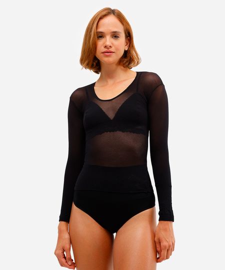 blusa segunda pele feminina fio 40 lupo preta UNICO