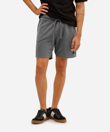 bermuda relaxed de moletom estonado cinza G
