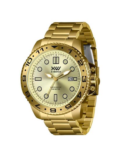 relógio masculino analógico calendário x games xmgs1043 c1kx dourado UNICO